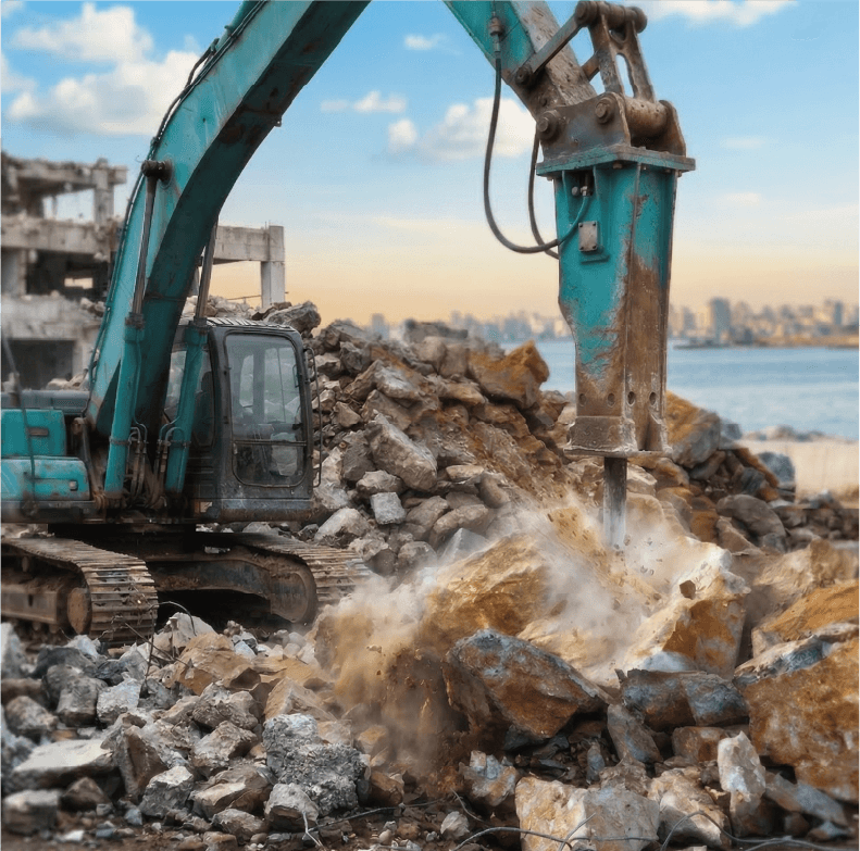 解体現場の作業員